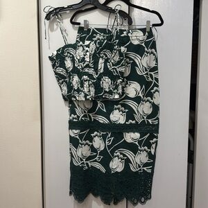 ONE OF A KIND SAMPLE Eddy Floral Top & Skirt Cotton Poplin Set